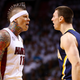 Illustration for article titled I Can't Stop Looking At These Photos Of Birdman And Tyler Hansbrough Ready To Throw Down